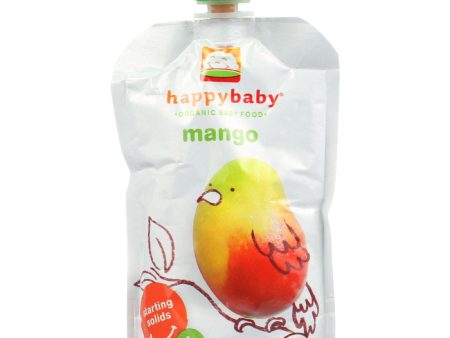 Happy Baby Baby Food - Organic - Starting Solids - Stage 1 - Mangos - 3.5 Oz - Case Of 16 Supply