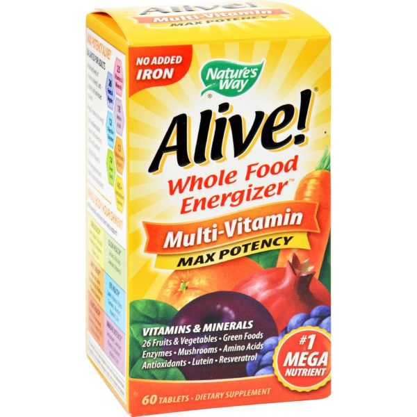 Nature s Way Alive Multi-vitamin No Iron Added - 60 Tablets Hot on Sale