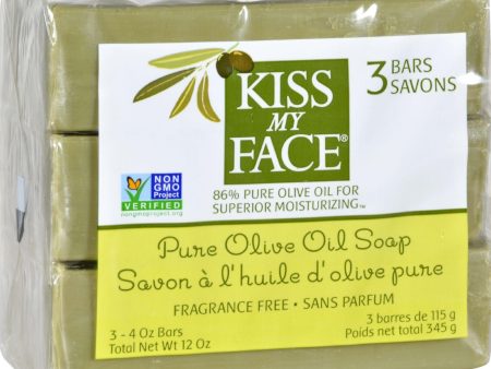 Kiss My Face Pure Olive Oil Moisturizing Soap - Pack Of 3 - 4 Oz For Discount