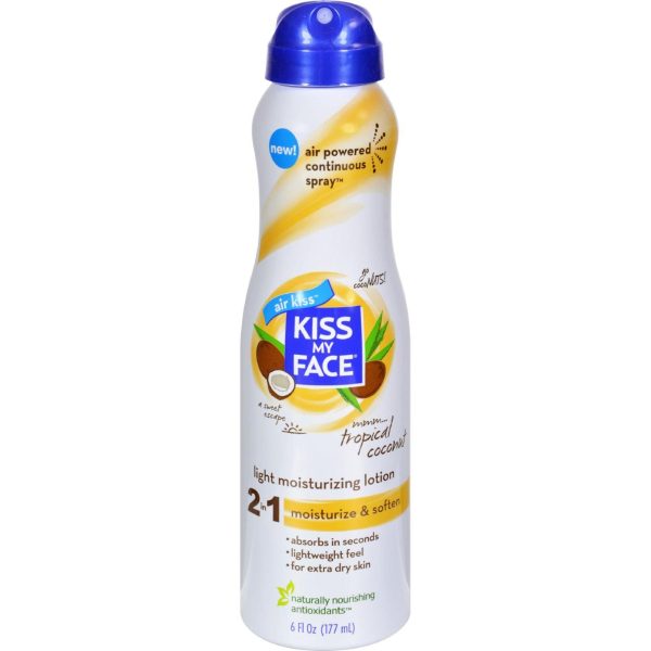 Kiss My Face Lotion - 2 In 1 - Continuous Spray - Coconut - 6 Fl Oz Sale