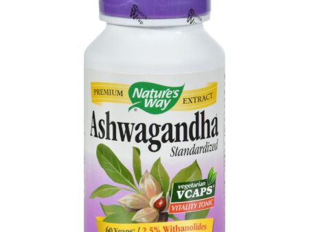 Nature s Way Ashwagandha Standardized - 60 Vegetarian Capsules Sale