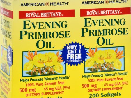 American Health Royal Brittany Evening Primrose Oil - 500 Mg - 2 Bottles Of 200 Softgels Online