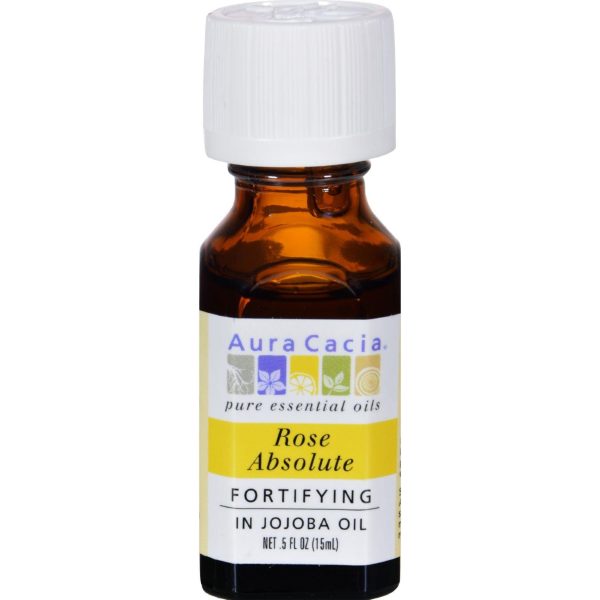 Aura Cacia Rose Absolute In Jojoba Oil - 0.5 Fl Oz For Discount