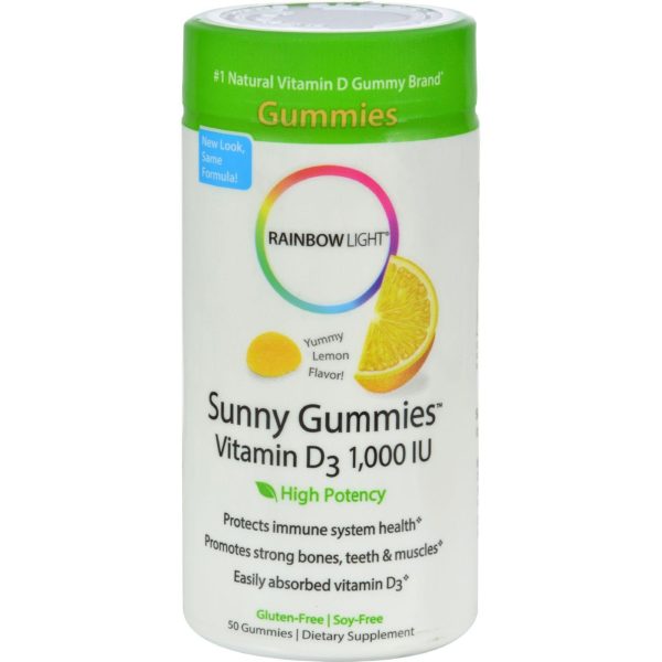 Rainbow Light Vitamin D Sunny Gummies Sour Lemon - 1000 Iu - 50 Gummies Online Sale