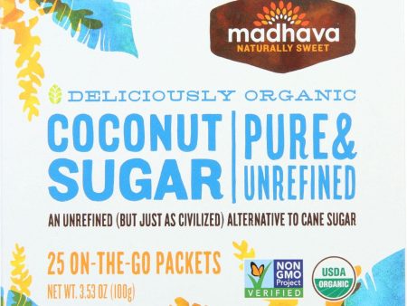 Madhava Honey Coconut Sugar - Organic - 25 Count - 3.53 Oz - Case Of 6 on Sale