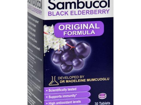 Sambucol Black Elderberry Immune System Support - Original Formula - 30 Chewable Tablets Online Sale