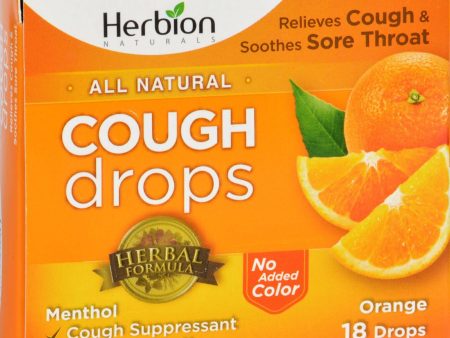 Herbion Naturals Cough Drops - All Natural - Orange - 18 Drops Hot on Sale