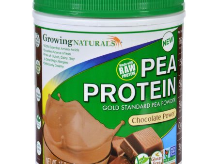 Growing Naturals Pea Protein Powder - Chocolate Power - 15.8 Oz on Sale