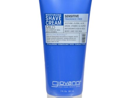 Giovanni Moisturizing Shave Cream Sensitive Skin Men And Women Fragrance Free - 7 Fl Oz on Sale