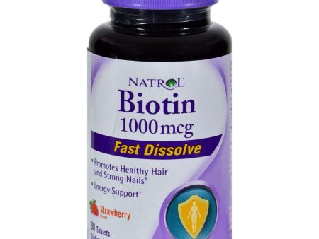 Natrol Biotin - Fast Dissolve - Strawberry - 1000 Mcg - 90 Tablets Discount