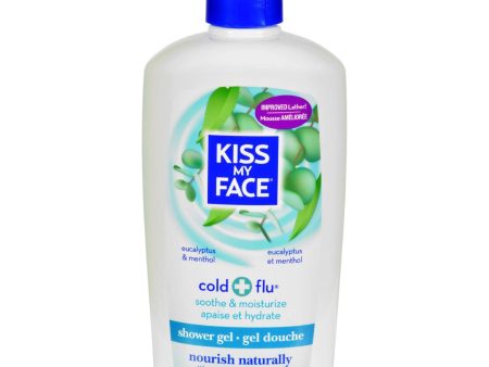 Kiss My Face Bath And Shower Gel Cold And Flu Eucalyptus And Menthol - 16 Fl Oz For Sale