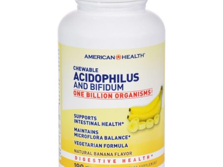 American Health Acidophilus With Bifidus Chewable Banana - 100 Wafers For Sale