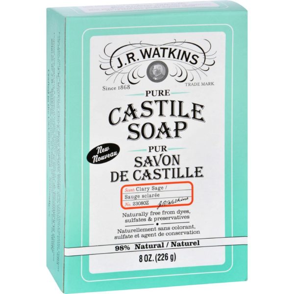 J.r. Watkins Bar Soap - Castile - Clary Sage - 8 Oz Hot on Sale