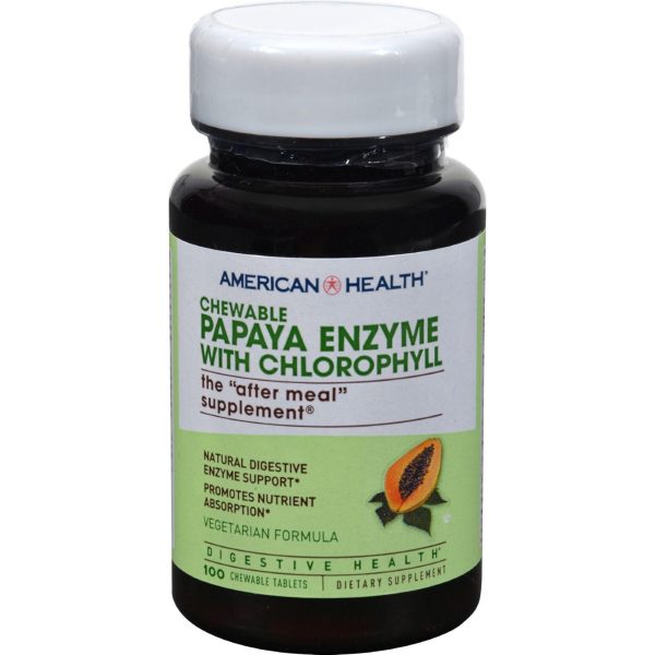 American Health Papaya Enzyme With Chlorophyll Chewable - 100 Chewable Tablets on Sale