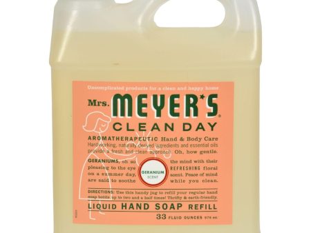 Mrs. Meyer s Liquid Hand Soap Refill - Geranium - 33 Lf Oz Online now