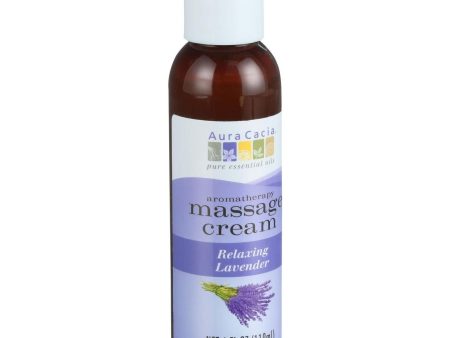 Aura Cacia Aromatherapy Massage Cream - Lavender - 4 Oz Online Hot Sale