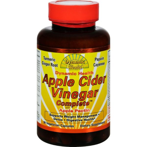 Dynamic Health Apple Cider Vinegar Complete With Apple Pectin - 90 Vegetarian Capsules Online Sale