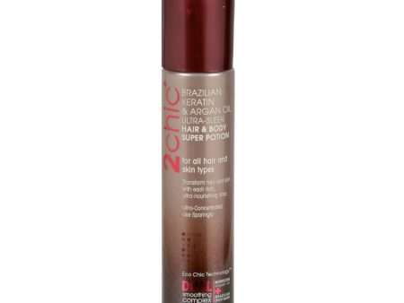 Giovanni 2chic Ultra-sleek Hair And Body Super Potion With Brazilian Keratin And Argan Oil - 1.8 Fl Oz Online Sale