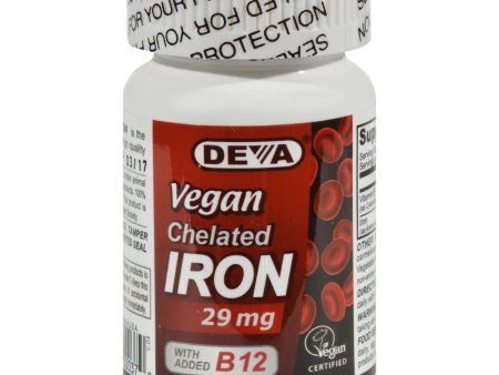 Deva Vegan Vitamins Chelated Iron - 29 Mg - 90 Tablets For Sale