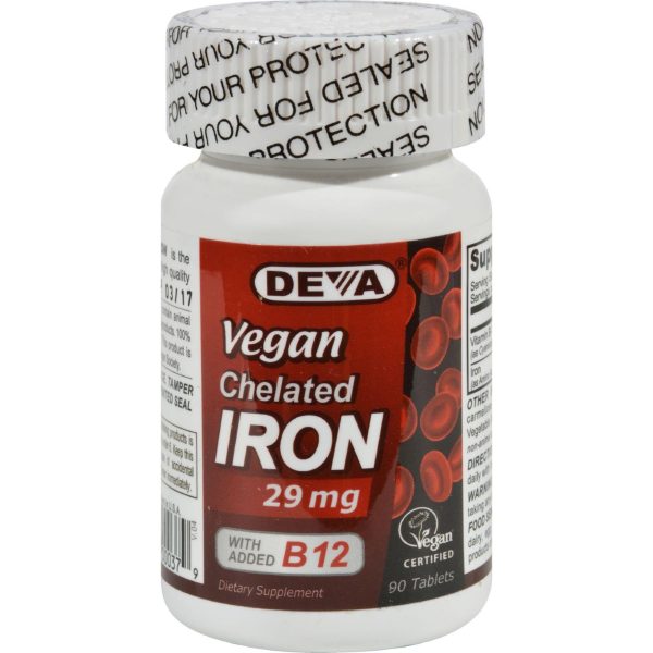 Deva Vegan Vitamins Chelated Iron - 29 Mg - 90 Tablets For Sale