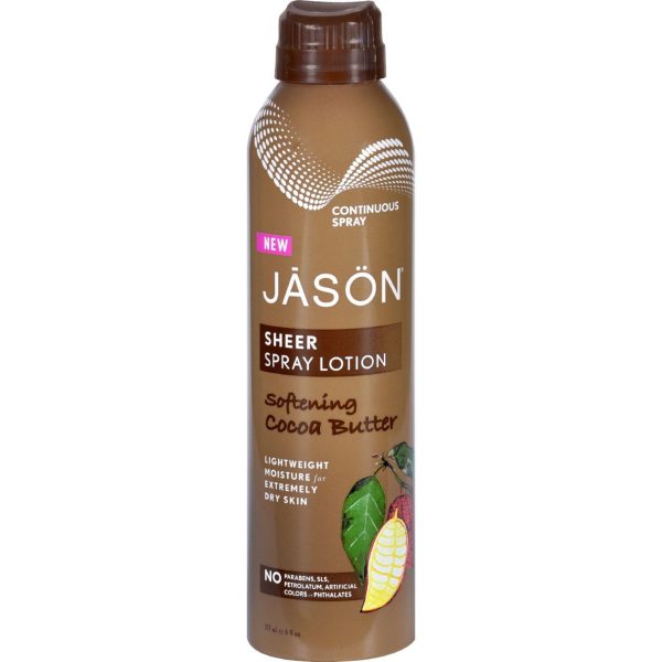 Jason Natural Products Spray Lotion - Sheer - Softening Cocoa Butter - 6 Oz Discount