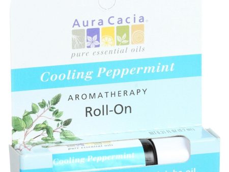 Aura Cacia Roll On Aroma Stick - Cooling Peppermint - .31 Oz - Case Of 6 Cheap