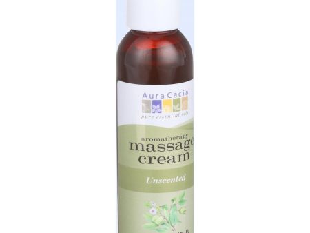 Aura Cacia Aromatherapy Massage Cream - Unscented - 4 Oz Online now