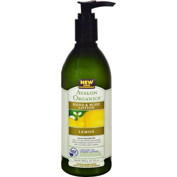 Avalon Organics Hand And Body Lotion Lemon - 12 Fl Oz Supply