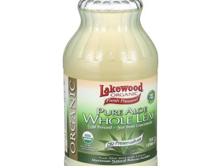 Lakewood Organic Aloe Juice - Whole Leaf - Fresh Pressed - With Lemon - 32 Oz Supply