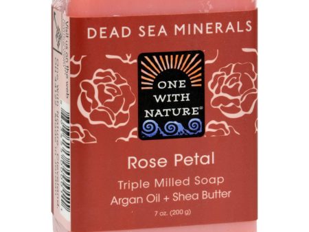 One With Nature Dead Sea Mineral Rose Petal Soap - 7 Oz Online Sale