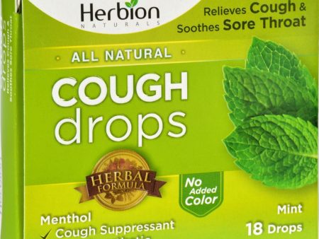 Herbion Naturals Cough Drops - All Natural - Mint - 18 Drops Online Sale