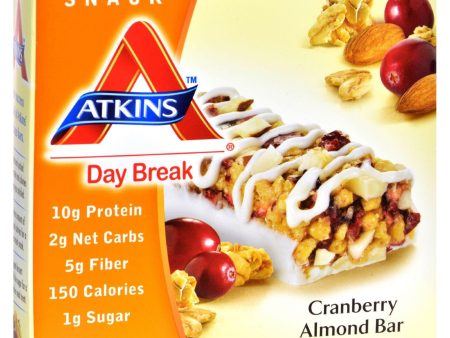 Atkins Day Break Bar Cranberry Almond - 5 Bars For Sale