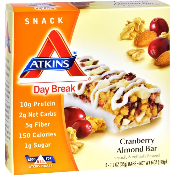 Atkins Day Break Bar Cranberry Almond - 5 Bars For Sale