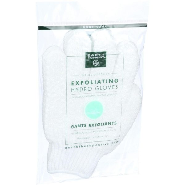 Earth Therapeutics Hydro Gloves - Exfoliating - White - 1 Pair Fashion