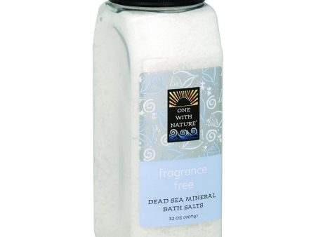 One With Nature Bath Salts - Dead Sea Mineral - Fragrance Free - 32 Oz Sale