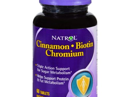 Natrol Cinnamon Biotin Chromium - 60 Tablets For Discount