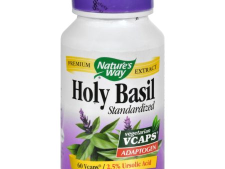 Nature s Way Holy Basil Standardized - 60 Vegetarian Capsules Hot on Sale