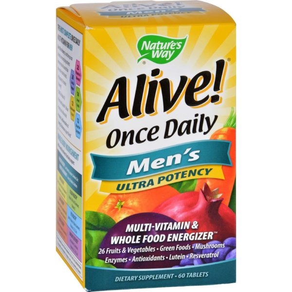 Nature s Way Alive Once Daily Men s Multi-vitamin - 60 Tablets Supply