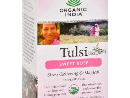 Organic India Tulsi Tea Sweet Rose - 18 Tea Bags - Case Of 6 For Discount