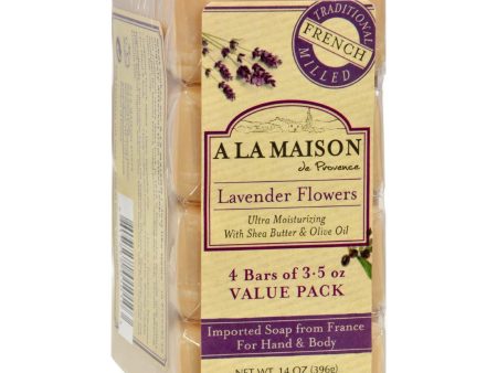 A La Maison Bar Soap - Lavender Flower - Value 4 Pack Sale