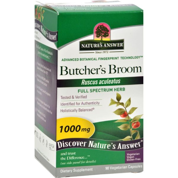 Nature s Answer Butcher s Broom Root - 90 Vegetarian Capsules For Sale