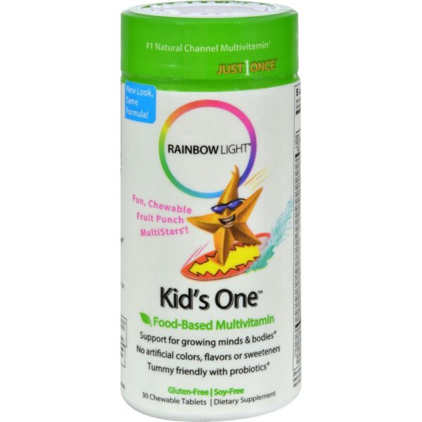 Rainbow Light Kids One Multistars Fruit Punch - 30 Chewable Tablets For Discount