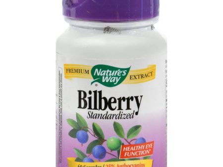 Nature s Way Bilberry Standardized - 60 Capsules on Sale