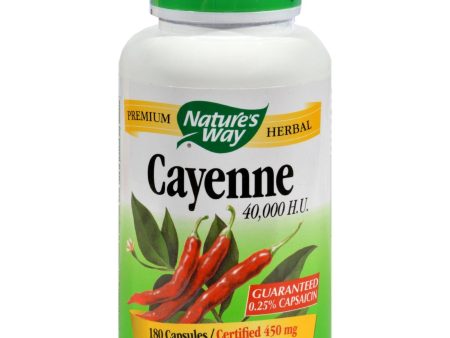 Nature s Way Cayenne 40000 Hu - 450 Mg - 180 Capsules Supply