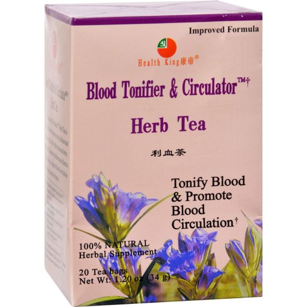 Health King Medicinal Teas Blood Tonifier And Circulator Herb Tea - 20 Tea Bags Online Sale