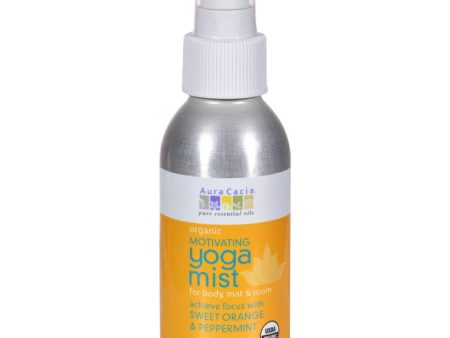 Aura Cacia Organic Yoga Mist - Motivating Sweet Organe And Peppermint - 4 Oz Sale