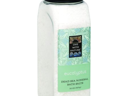 One With Nature Bath Salts - Dead Sea Mineral - Eucalyptus - 32 Oz Supply