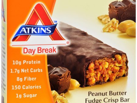 Atkins Day Break Bar Peanut Butter Fudge Crisp - 5 Bars Online Sale