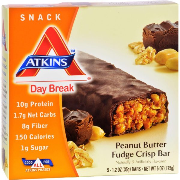 Atkins Day Break Bar Peanut Butter Fudge Crisp - 5 Bars Online Sale