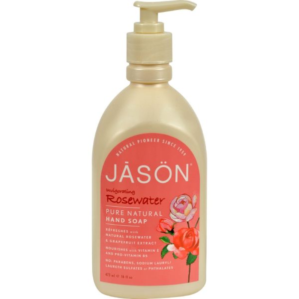 Jason Pure Natural Hand Soap Invigorating Rosewater - 16 Fl Oz For Sale